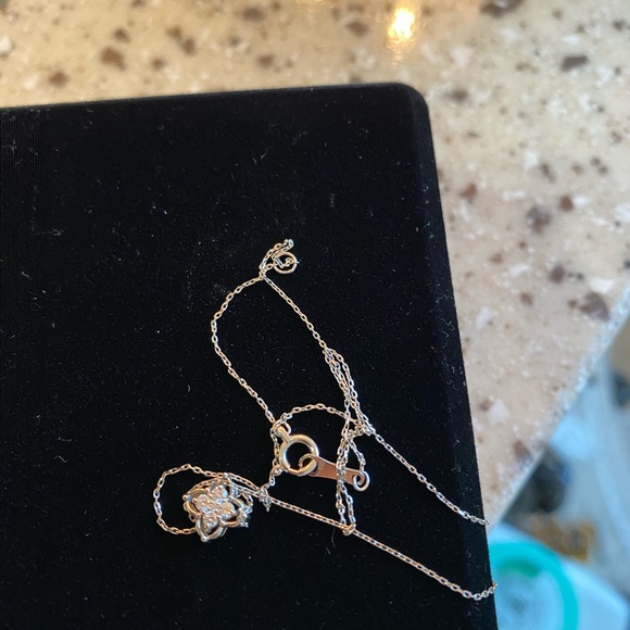 Vintage 950 Platinum natural Diamond Alhambra clover quatrefoil pendant & chain - Picture 7 of 11